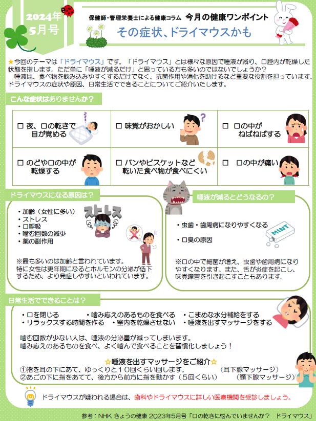 健康コラム　R6.5差し替え